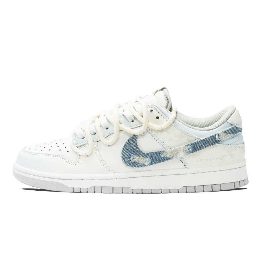Nike Nike Dunk Slip Resistant And Breathable Low top Skateboard Shoes Unisex Beige White Blue