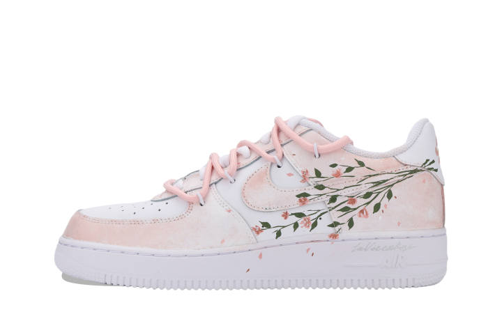 Nike Nike Air Force 1 Kojiro, Springtime Sakura Bloom Slip Resistant Low top Skateboard Shoes Unisex Pink White