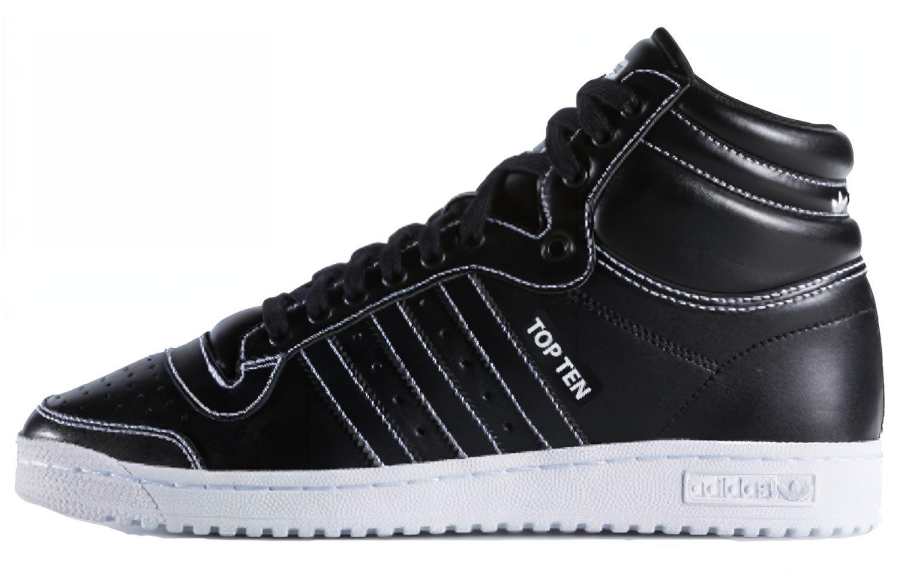 Adidas Originals Top Ten Casual Slip Resistant Slip Resistant High top Skateboard Shoes Men's Black
