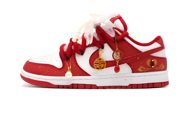 Nike Nike Dunk Lotus Steps Wear resistant And Lightweight Low top Skateboard Shoes Unisex Red