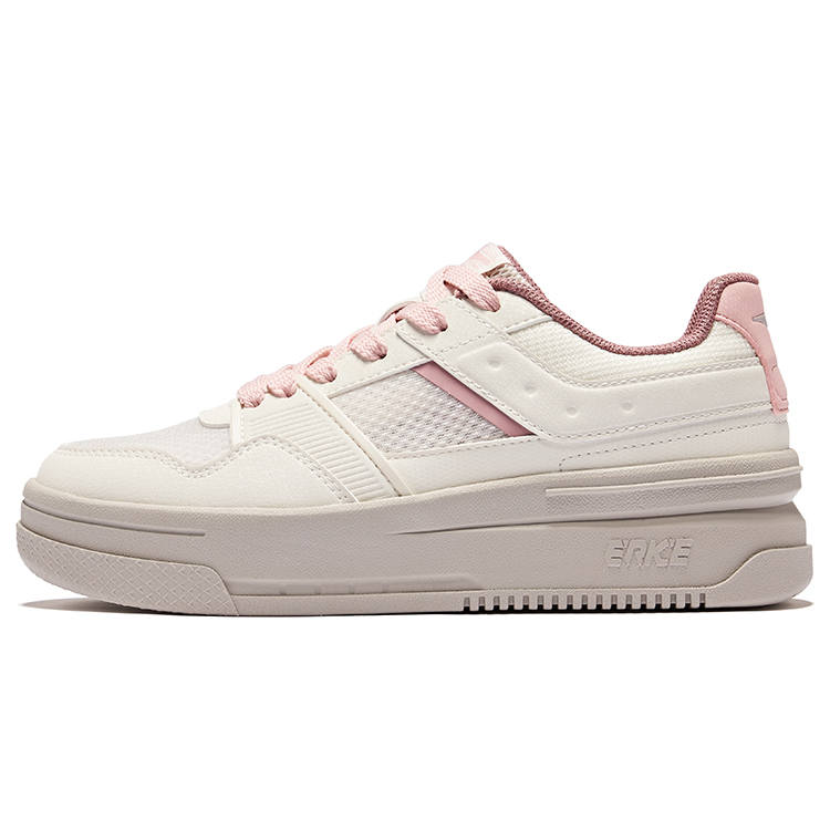Erke Slip Resistant Abrasion Resistant Low top Skateboard Shoes Women's Beige Pink