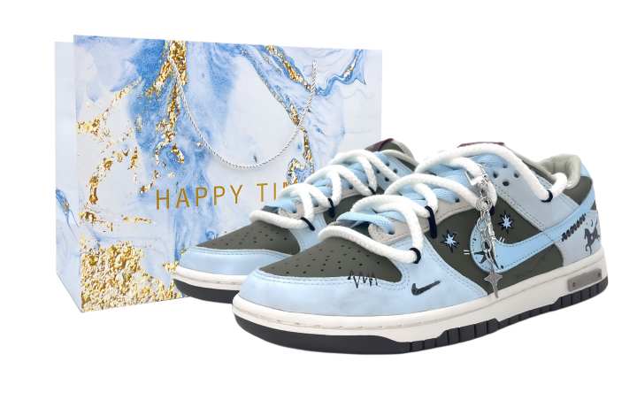 Nike Nike Dunk Abrasion Resistant Abrasion Resistant Low top Skateboard Shoes Unisex Blue