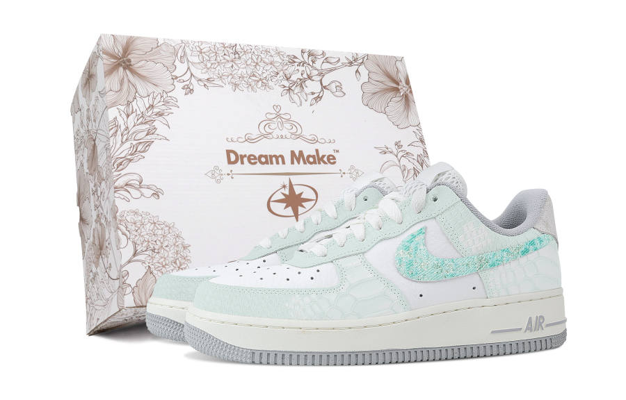 Nike Nike Air Force 1 White Box Dance Of The Green Vine Slip Resistant Abrasion Resistant Low top Skateboard Shoes Women's