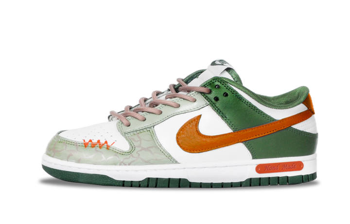 Nike Nike Dunk Green Python Low top Skateboard Shoes Unisex Yellow Green