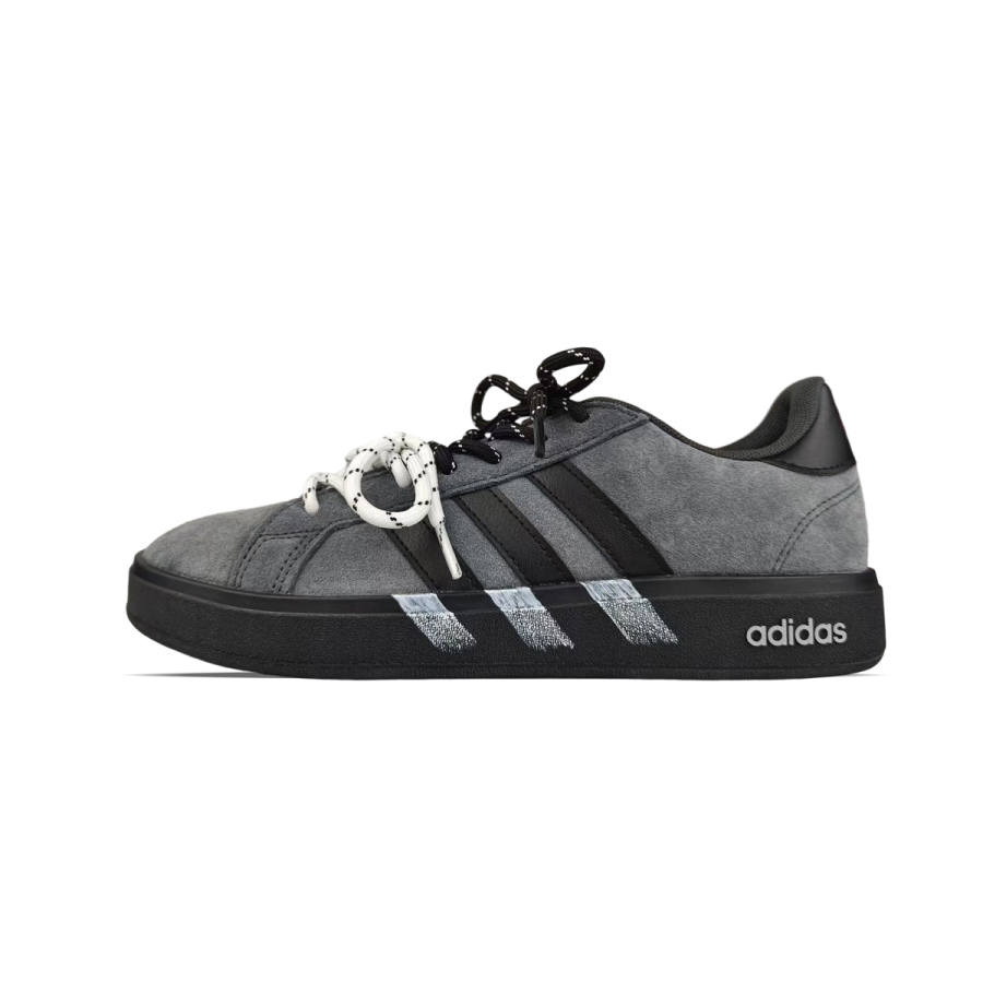 Adidas Adidas Grand Court Base 00s Synthetic Leather, Split Cow Leather Low top Skateboard Shoes Unisex Gray