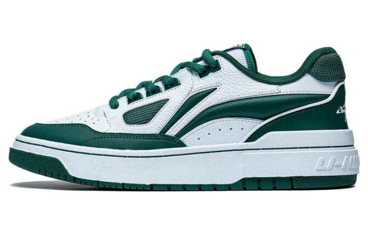 Li-Ning Li Ning Rookie 2 Comfortable Slip Resistant Abrasion Resistant Low top Skateboard Shoes Men's White Green
