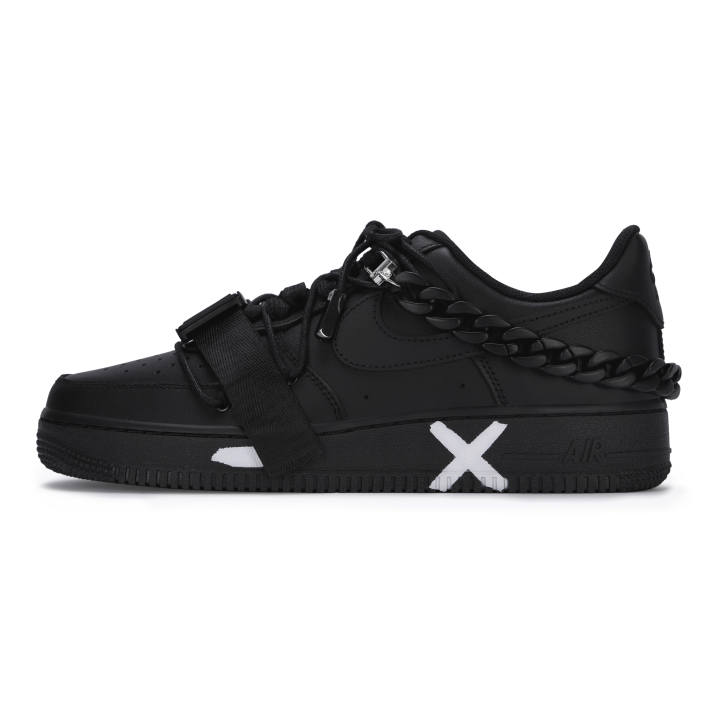 Nike Nike Air Force 1 07 Air Force 1 Leather Thermal Coverage Low top Skateboard Shoes Unisex Black