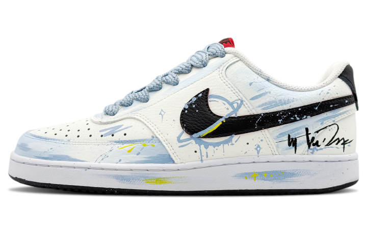 Nike Nike Court Vision 1 Moonlight Stars Waterproof Cushioning Low top Skateboard Shoes Men's Blue
