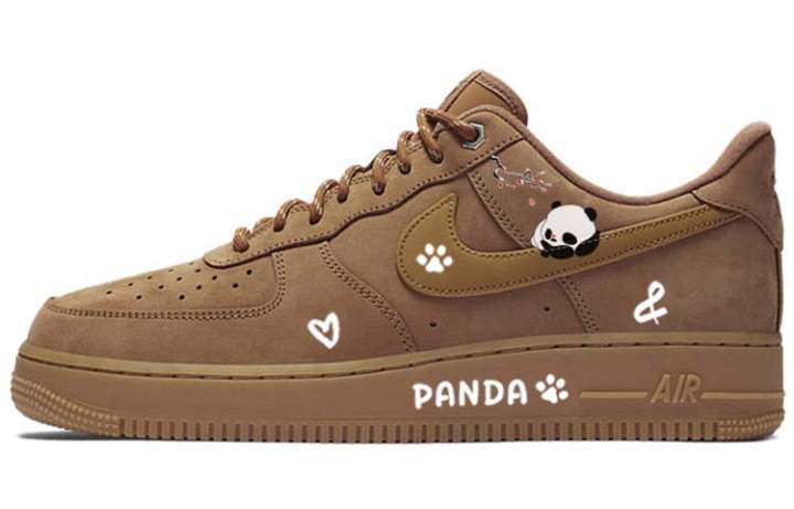 Nike Nike Air Force 1 Tarepanda, Effortless Giant Panda, Classic Vintage Low top Skateboard Shoes Unisex Wheat
