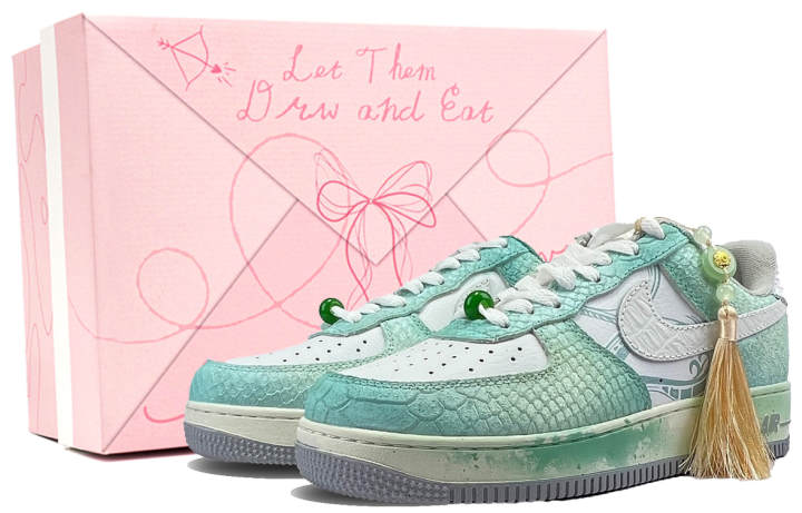 Nike Nike Air Force 1 Emerald Snake, Footprints Of Innovation Abrasion Resistant Abrasion Resistant Low top Skateboard Shoes