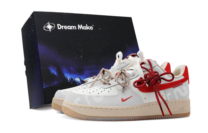 Nike Nike Air Force 1 Slip Resistant Abrasion Resistant Low top Skateboard Shoes Women's Light Gray