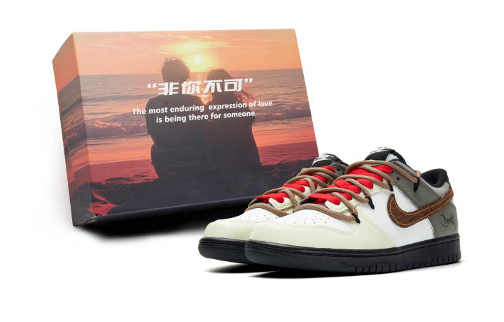 Nike Nike Dunk Abrasion Resistant Low top Skateboard Shoes Unisex Beige Gray Brown