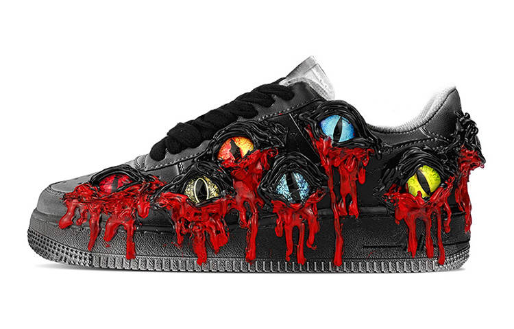 Nike Nike Air Force 1 Low top Skateboard Shoes Women's Black Red