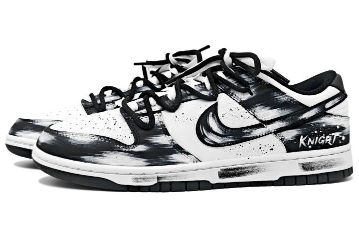 Nike Nike Dunk Abrasion Resistant Low top Skateboard Shoes Men's Black White