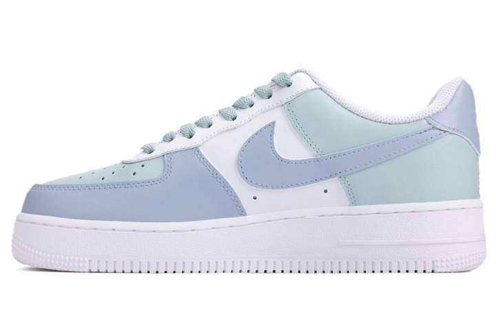 Nike Nike Air Force 1 Slip Resistant, Abrasion Resistant, Lightweight Low Top Skateboard Shoes Men's Blue Green White