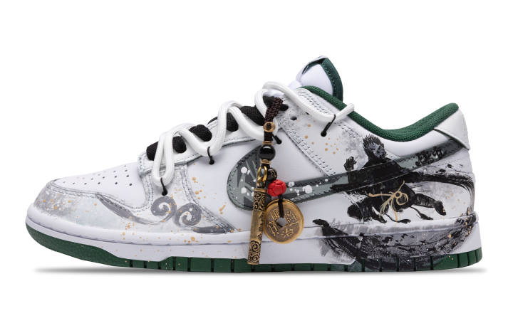Nike Nike Dunk Coverage Cushioning Abrasion Resistant Low top Skateboard Shoes Unisex Ink Wash With Sprinkled Gold