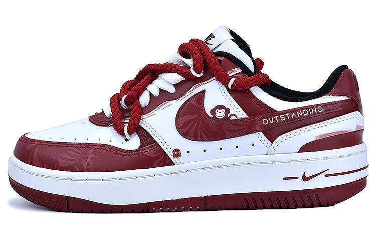Nike Nike Gamma Force Leather Slip Resistant, Abrasion Resistant, Lightweight Low top Skateboard Shoes Women's Red Yellow