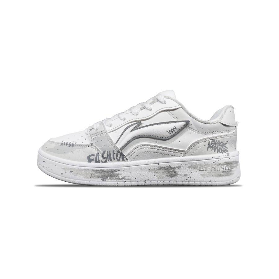Li-Ning Li Ning Sycee Slip Resistant Cushioning Abrasion Resistant Low top Skateboard Shoes Men's Gray White