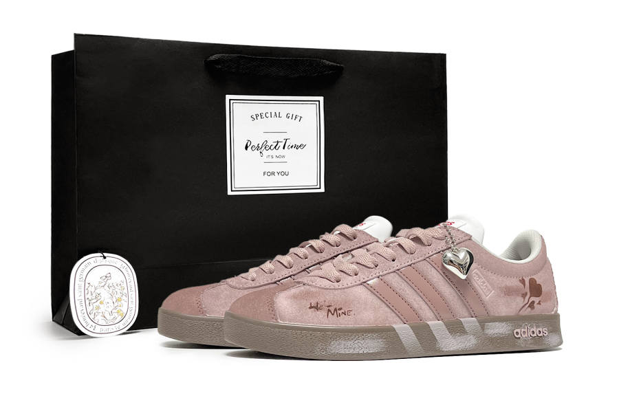 Adidas Adidas VL COURT 2.0 Velvet Heart Whispers Cushioning, Wear Resistant Low top Skateboard Shoes Unisex Cherry Pink