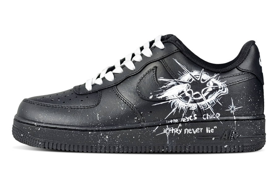 Nike Nike Air Force 1 Eye Of Demon Abrasion Resistant Abrasion Resistant Low top Skateboard Shoes Unisex Black