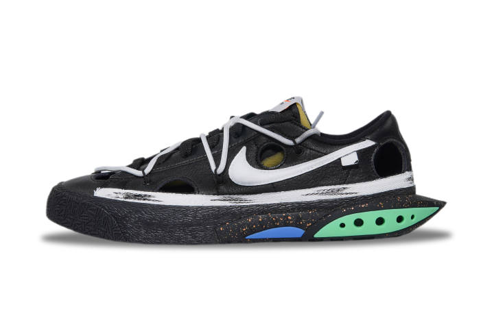 Nike OFF WHITE x Nike Blazer Obsidian Rock Abrasion Resistant Abrasion Resistant Low top Skateboard Shoes Unisex Black