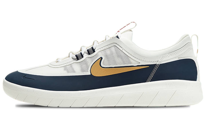 Nike Nike SB Nyjah Free 2 Coverage Slip Resistant Coverage Slip Resistant Low top Skateboard Shoes Unisex White Blue Gold