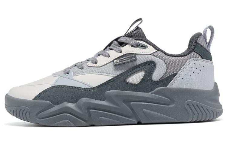 XTEP Dark Current 1.5 Textile, Synthetic Leather Slip Resistant Abrasion Resistant Low top Skateboard Shoes Men's Gray