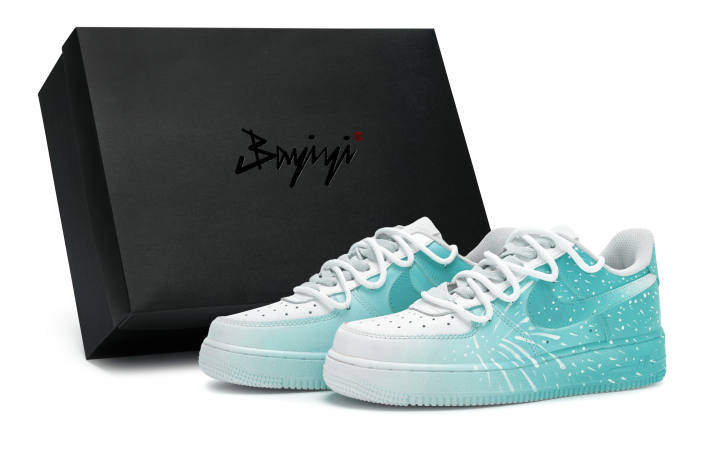 Nike Nike Air Force 1 Abrasion Resistant Abrasion Resistant Low top Skateboard Shoes Unisex White Blue