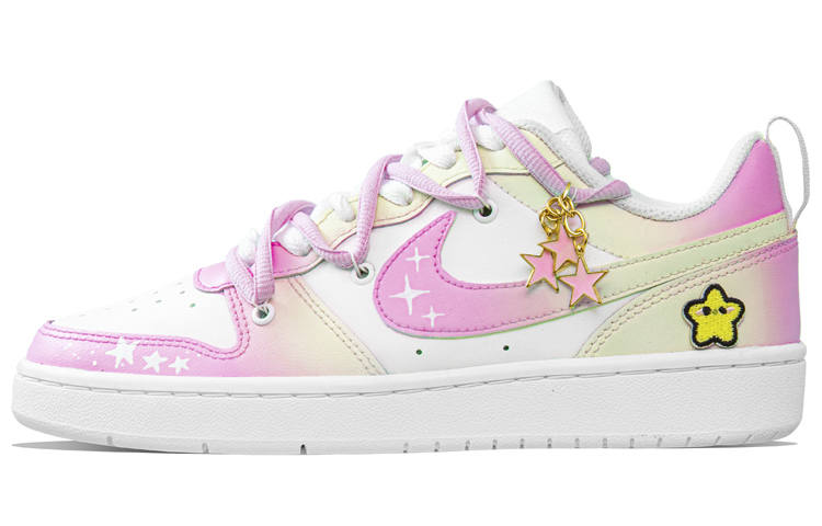 Nike Nike Court Borough Low 2 Slip Resistant Abrasion Resistant Low top Skateboard Shoes Women's Yellow Pink