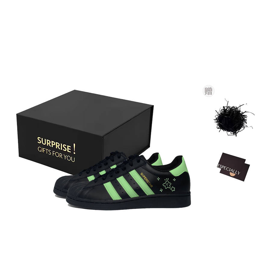 Adidas Originals SUPERSTAR Green Shadow Star Slip Resistant Abrasion Resistant Low top Skateboard Shoes Unisex