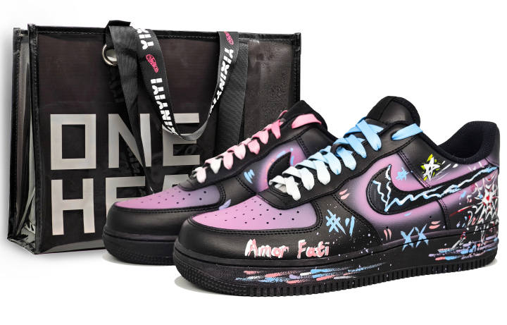 Nike Nike Air Force 1 Low top Skateboard Shoes Unisex Black Purple