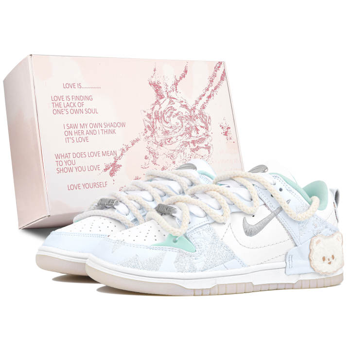 Nike Nike Dunk Disrupt 2 Slip Resistant Abrasion Resistant Low top Skateboard Shoes Women's White Blue Green