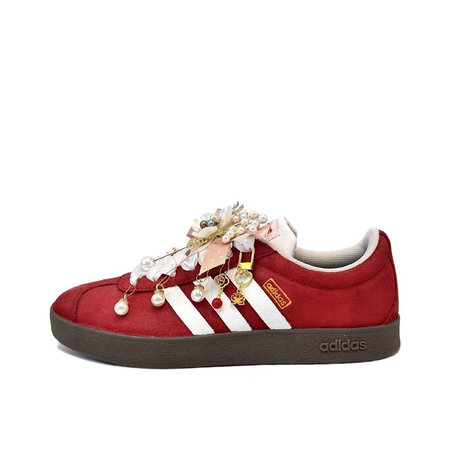 Adidas Adidas VL COURT 2.0 Abrasion Resistant Abrasion Resistant Low top Skateboard Shoes Unisex White Red