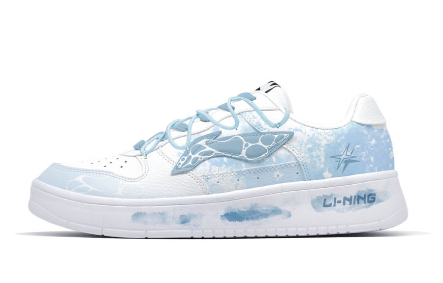 Li-Ning Li Ning Lightweight And Breathable Low top Skateboard Shoes Men's White Blue