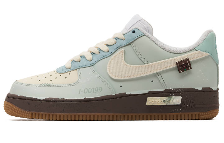 Nike Nike Air Force 1 Slip Resistant Abrasion Resistant Low top Skateboard Shoes Men's Blue Brown