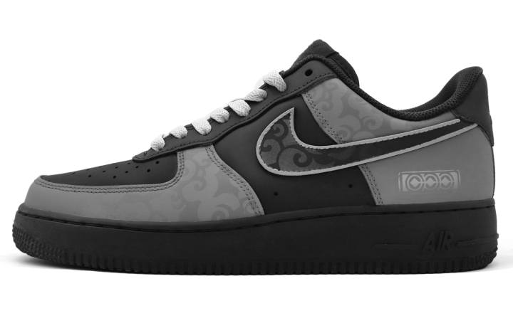Nike Nike Air Force 1 WET Moonlit Patrol Abrasion Resistant Low top Skateboard Shoes Unisex Black Gray