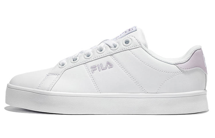 FILA Court Deluxe Low top Skateboard Shoes Unisex White Purple Korean Style