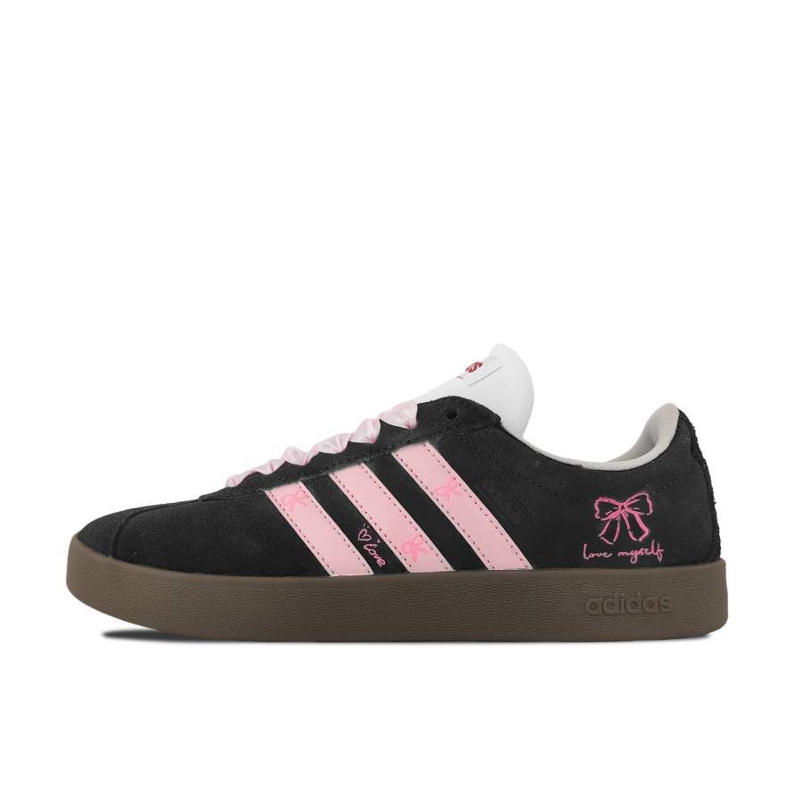 Adidas Adidas VL COURT 2.0 Abrasion Resistant Abrasion Resistant Low top Skateboard Shoes Unisex Black Pink