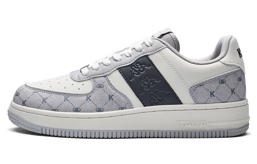 Kappa OG1 Back to Back Cushioning Abrasion Resistant Low top Skateboard Shoes Unisex White Gray