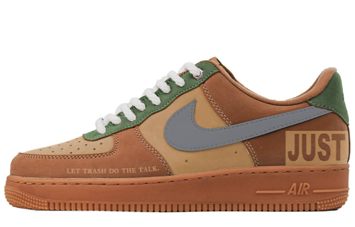 Nike Nike Air Force 1 Coverage Abrasion Resistant Low top Skateboard Shoes Unisex Wheat