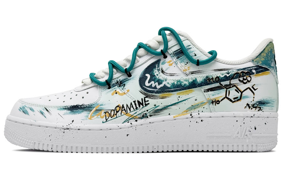 Nike Nike Air Force 1 Abrasion Resistant Low top Skateboard Shoes Men's White Green