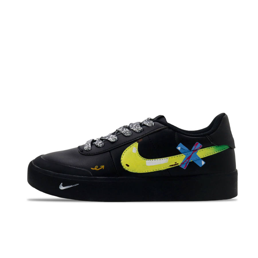 Nike Nike Court Shot Abrasion Resistant Low top Skateboard Shoes Men's Black Yellow Blue