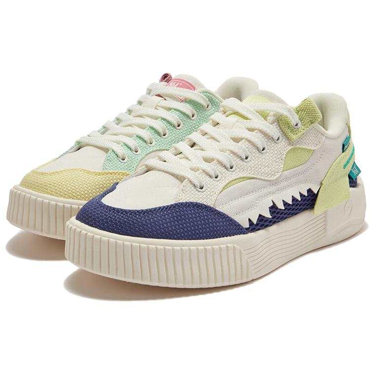 361° Wander Slip Resistant Abrasion Resistant Low top Skateboard Shoes Women's Yellow Blue Mismatched