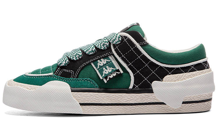 Kappa Back to Back Slip Resistant Abrasion Resistant Low top Skateboard Shoes Unisex Black Turquoise