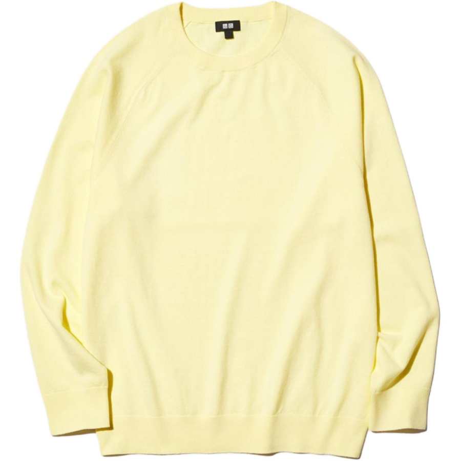 UNIQLO Knitwear Unisex Apricot Yellow Crew Neck Thin