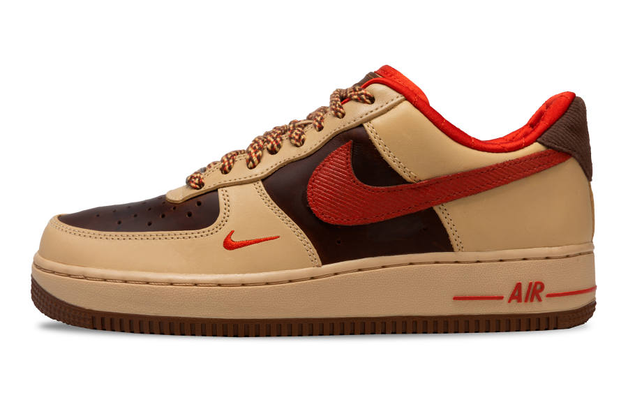 Nike Nike Air Force 1 California Sunrise Slip Resistant Abrasion Resistant Low top Skateboard Shoes Men's Red Brown