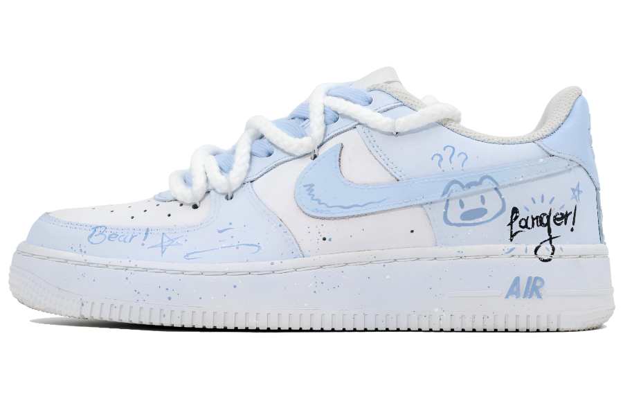 Nike Nike Air Force 1 Abrasion Resistant Low top Skateboard Shoes Unisex Blue