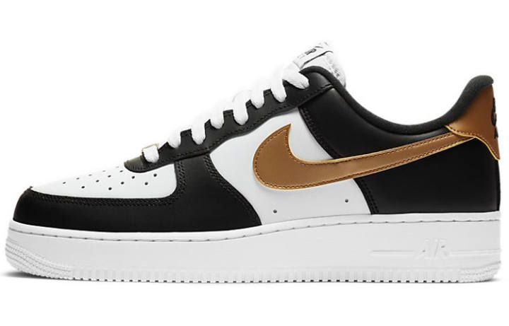 Nike Nike Air Force 1 Low Black White Metallic Gold