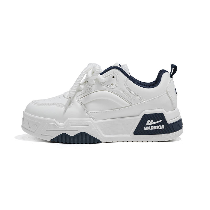 WARRIOR WARRIOR Low top Skateboard Shoes Unisex White Dark Blue