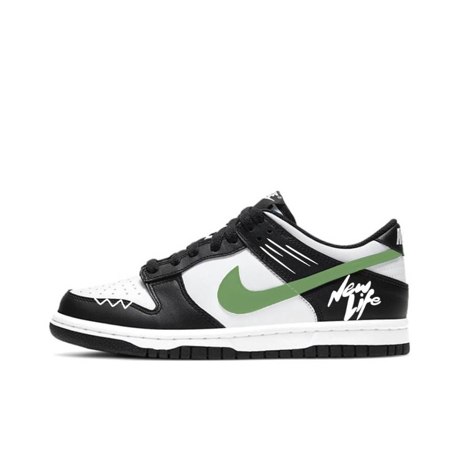 Nike Nike Dunk SB Line Leather Abrasion Resistant Low top Skateboard Shoes Unisex Black White